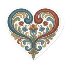 Traditionelle norwegische Rosemaling-Aufkleber