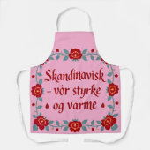 Traditionelle Norwegische Volkskunst Florale Küche Schürze (Vorderseite)
