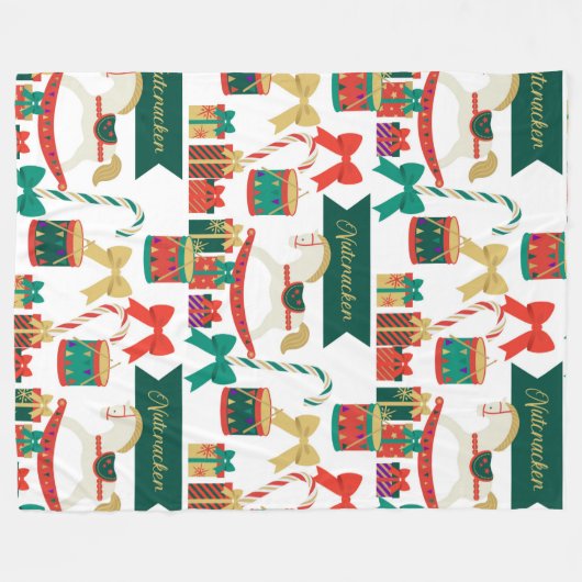 Traditionelle Nutcracker Ballet Weihnachten Fleecedecke (Vorderseite (Horizontal))