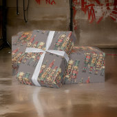 Traditionelle Nutcracker Soldiers Taupe Brown Geschenkpapier