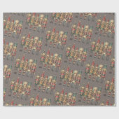 Traditionelle Nutcracker Soldiers Taupe Brown Geschenkpapier (Flach)