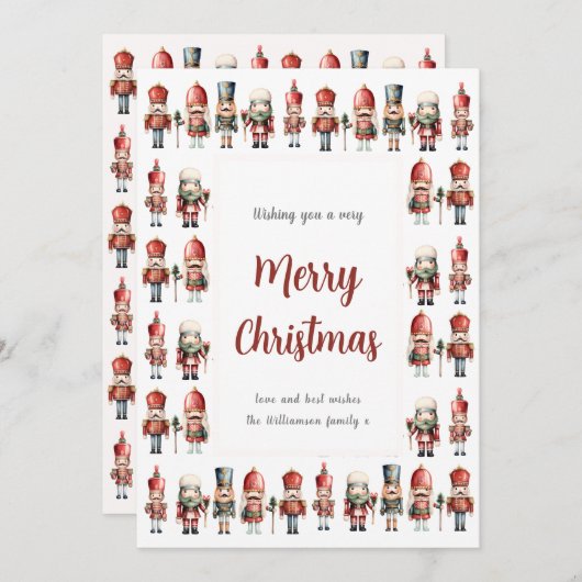 Traditionelle Nutcracker Weihnachtskarte Feiertagskarte (Vorne/Hinten)