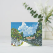 Traditionelle Okinawan-Dorfmalerei Postkarte (Stehend Vorderseite)