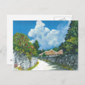 Traditionelle Okinawan-Dorfmalerei Postkarte (Vorne/Hinten)
