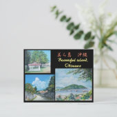 Traditionelle Okinawan-Dorfmalerei Postkarte (Stehend Vorderseite)