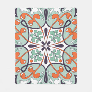 Traditionelle orientalische Blumendekoration, maro Fleecedecke