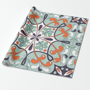 Traditionelle orientalische Blumendekoration, maro Geschenkpapier