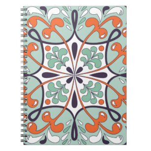 Traditionelle orientalische Blumendekoration, maro Notizblock