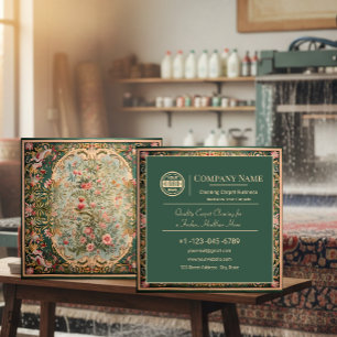 Traditionelle orientalische Floralteppichreinigung Quadratische Visitenkarte