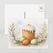 Traditionelle Ostertorte Wasserfarben Postkarte (Vorne/Hinten)
