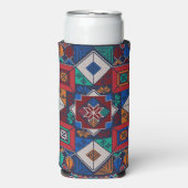 Traditionelle Palästina Stickerei täreez bunt Selters Dosenkühler (Seltzer Vorderseite)