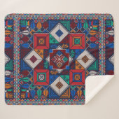 Traditionelle Palästina Stickerei täreez bunt Sherpadecke (Vorderseite (Horizontal))