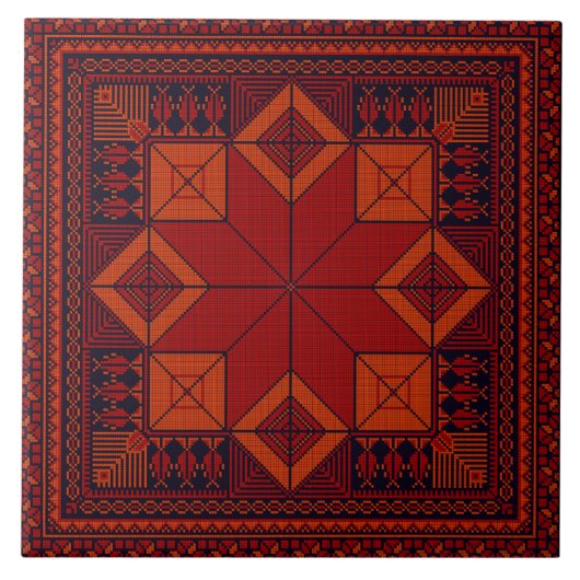 Traditionelle Palästina Stickerei täreez Muster Fliese (Vorderseite)