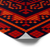 Traditionelle Palästina Stickerei Tatreez Muster Poster (Ecke)