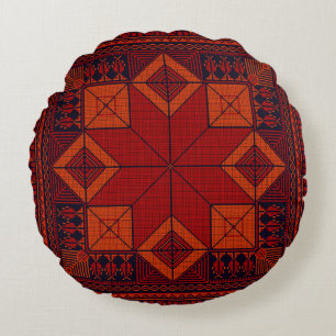 Traditionelle Palästina Stickerei Tatreez Muster Rundes Kissen