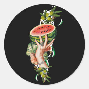 Traditionelle palästinensische Elemente auf der Ka Runder Aufkleber