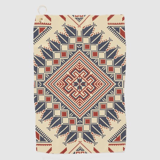 Traditionelle palästinensische Stickerei Golfhandtuch (Vorderseite)