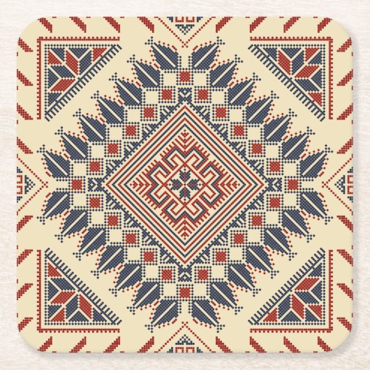 Traditionelle palästinensische Stickerei Rechteckiger Pappuntersetzer (Vorderseite)