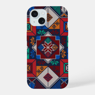 Traditionelle palästinensische Stickerei tatreez f iPhone 15 Hülle