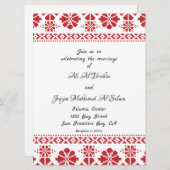 Traditionelle palästinensische Tatreez Hochzeitsei Einladung (Vorne/Hinten)