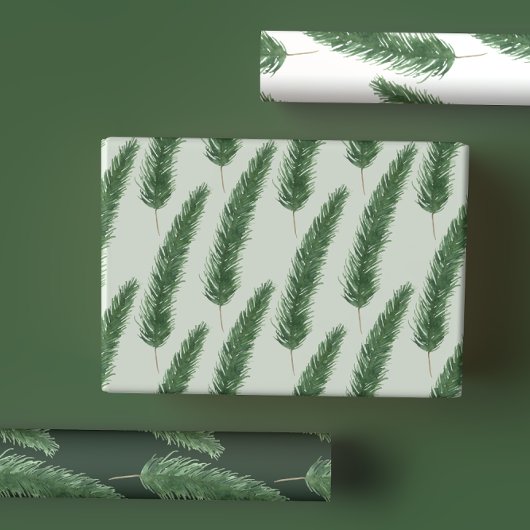Traditionelle Pastelle & Hunter Green Winter Pine Geschenkpapier Set