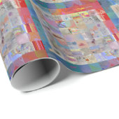 Traditionelle Patchwork Geometrische Geschenkverpa Geschenkpapier (Rolleneckpunkt)