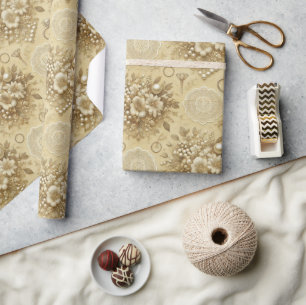 Traditionelle Perlen und Hochzeiten Geschenkpapier