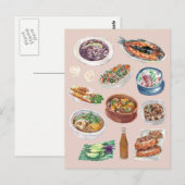 Traditionelle philippinische Küche in Aquarellpfei Postkarte (Vorne/Hinten)