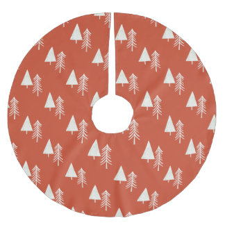 Traditionelle Pinienbäume rot Polyester Weihnachtsbaumdecke