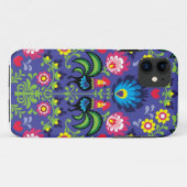 Traditionelle polnische Blumenstickerei mit Hähnen Case-Mate iPhone Hülle (Rückseite (Horizontal))