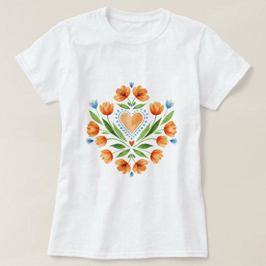 Traditionelle polnische Volkskunst T-Shirt (Design vorne)