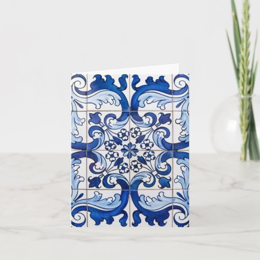 Traditionelle portugiesische Azulejo Tiles Karte (Vorderseite)
