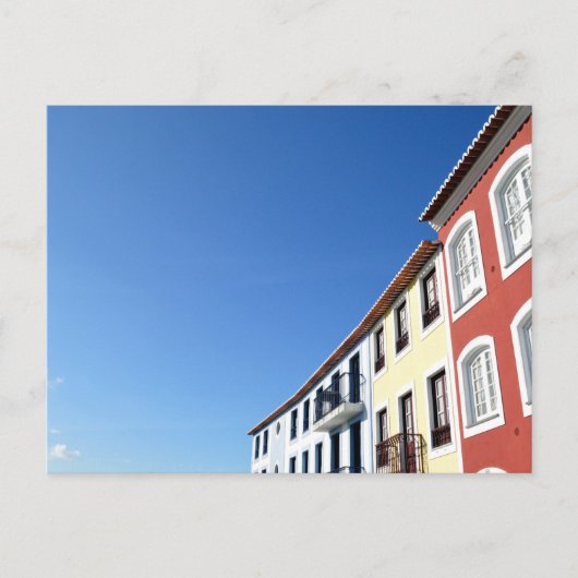 Traditionelle portugiesische Häuser: Angra do Hero Postkarte (Vorderseite)
