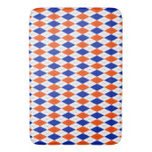 Traditionelle Preppy-Raute in Orange und Blau Badematte (Vorderseite Vertikal)