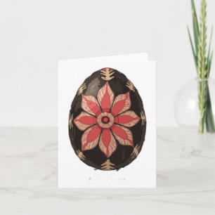 Traditionelle Pysanka mit Blumenmotiv-Aufkleber Karte