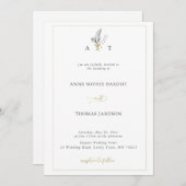 Traditionelle Rahmenfederlilie von Valley Wedding Einladung (Vorne/Hinten)