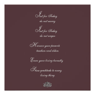 Traditionelle Reiki Prinzipien Poster