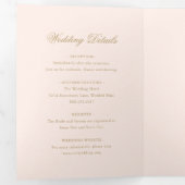 Traditionelle Rosa-Hochzeit Dreifach Gefaltete Einladung (Innen Erste Seite)