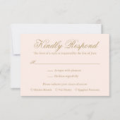 Traditionelle Rosa-Hochzeit RSVP Karte (Vorderseite)