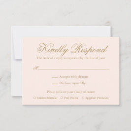 Traditionelle Rosa-Hochzeit RSVP Karte