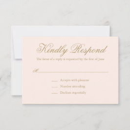 Traditionelle Rosa-Hochzeit RSVP Karte