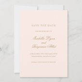 Traditionelle Rosa-Hochzeit Save The Date (Vorderseite)