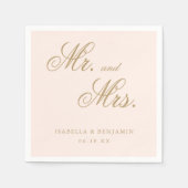 Traditionelle Rosa-Hochzeit Serviette (Vorderseite)