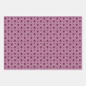 Traditionelle rosa Weihnachtsbaumen und Rentiere Geschenkpapier Set (Vorderseite 3)