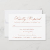 Traditionelle Rose Rosa Feierliche Hochzeit RSVP Karte (Vorderseite)