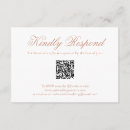 Traditionelle Rose Rosa formaler QR-Code Hochzeit RSVP Karte