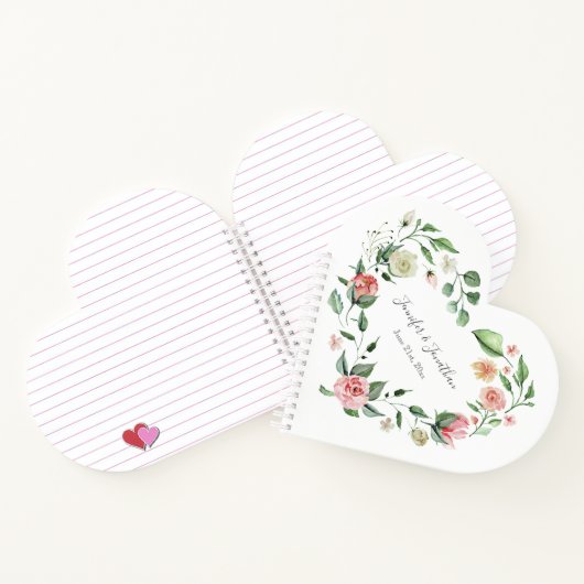 Traditionelle Rosen mit Namen Hochzeit Notizblock (Innenseite)