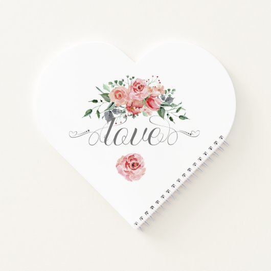 Traditionelle Rosen mit Namen Hochzeit Notizblock (Rückseite)