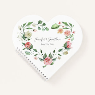 Traditionelle Rosen mit Namen Hochzeit Notizblock