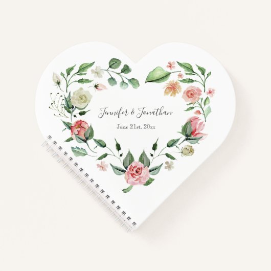 Traditionelle Rosen mit Namen Hochzeit Notizblock (Vorderseite)